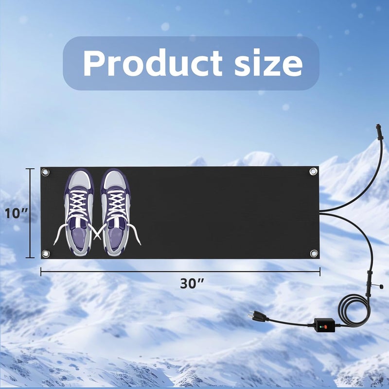 NexiPro Snow Melting Mats, Heated Outdoor Mats for Walkways, Electric Snow Melting Mats for Decks and Sidewalks, Trusted No-Slip Snow and Ice Melt Heated Sidewalk Mat (10 x 30) 1PCS - Image 2